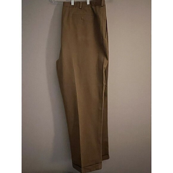 Cabelas Pants Men's Khaki Flat Front Straight Leg Chino Dress Pants Slacks 44x32 - Picture 8 of 8